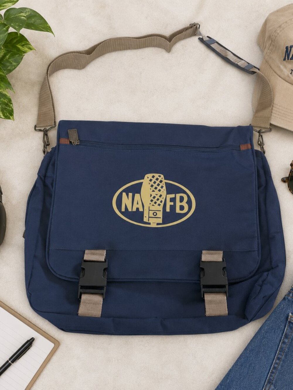 🎙️ NAFB National Association of Farm Broadcasting Messenger Bag – Navy Blue